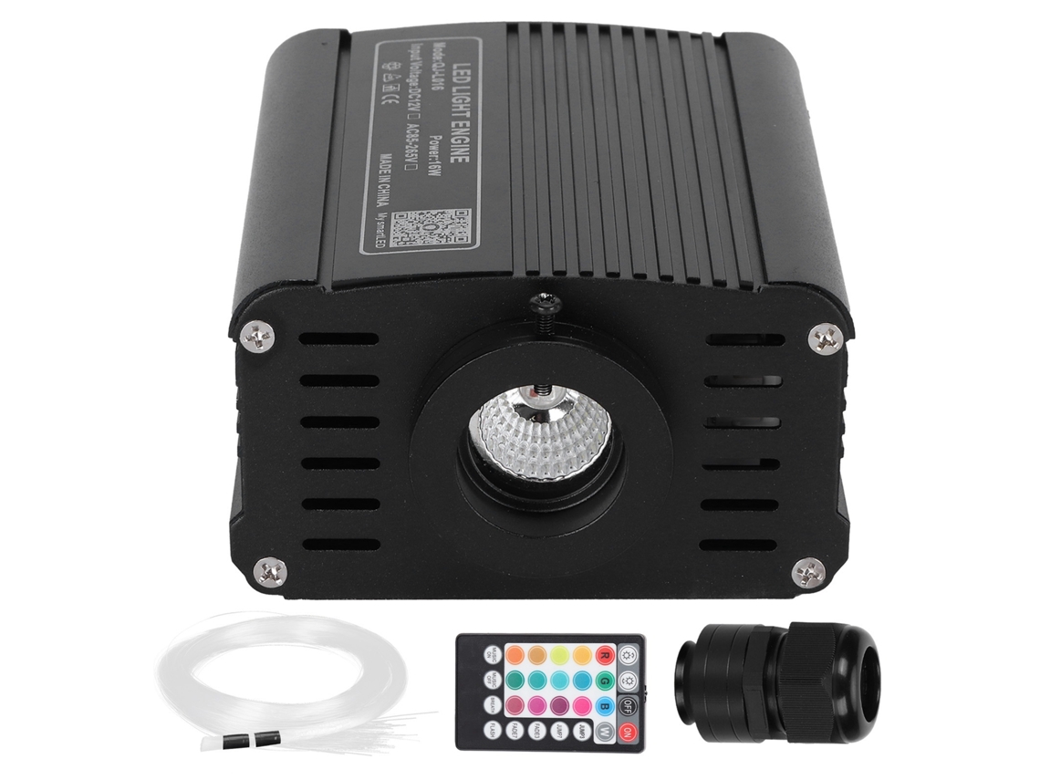 Kit De Iluminación Led De Fibra Óptica Rgbw De 16 W Con Cable De 2 M Y Control Remoto/aplicación Para Montaje En Techo.