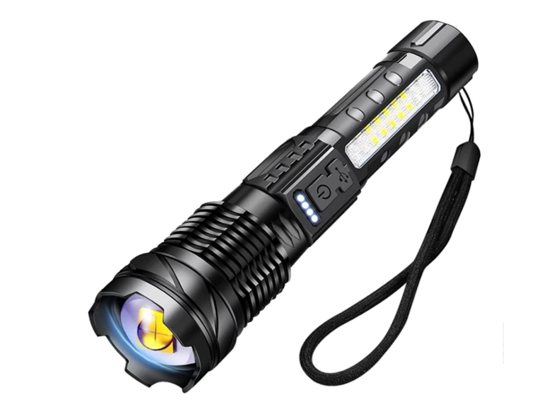 Antorchas LED súper brillantes 20000 lúmenes recargables USB C 7 modos Linterna potente con luz blanca roja azul negra Bisbisous VIGA EUROPE