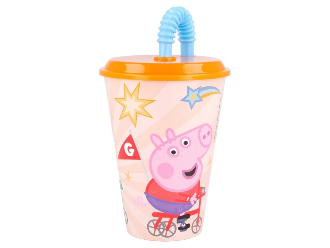 Vaso con pajita PEPPA PIG