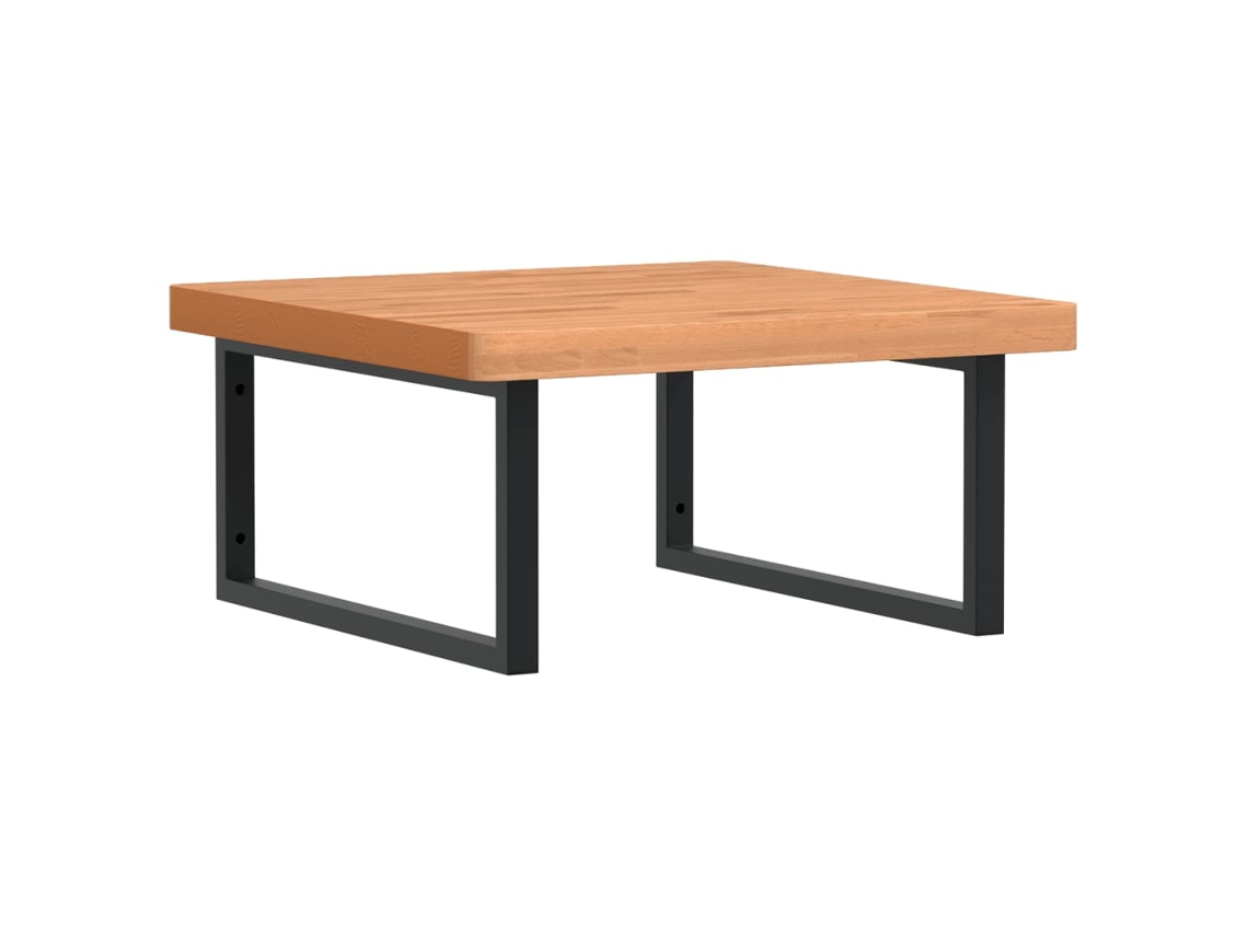 Estante de lavabo de pared de acero y VIDAXL madera maciza de haya