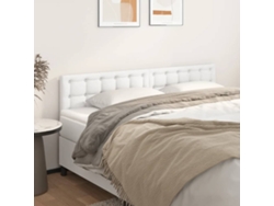 Cabeceros 2 Unidades De Cuero Sintético Blanco 100x5x78/88 Cm