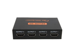 Divisor De Vídeo 1 Entrada 4 Saídas Fhd 1080p Hdcp Plug And Play Case De Metal Para Computador Desktop