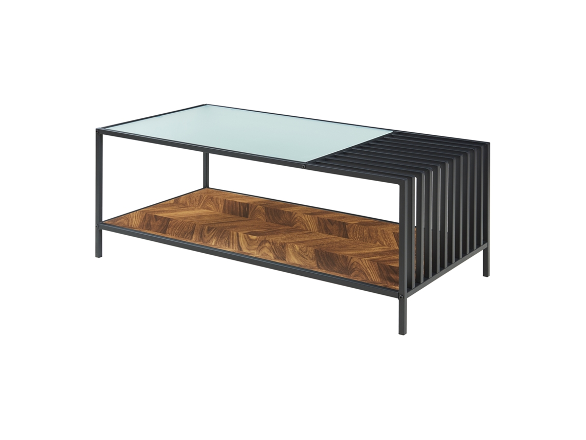 Mesa de centro Pärghos 120x60x45 cm Negro/Roble, Oscuro [EN.CASA]