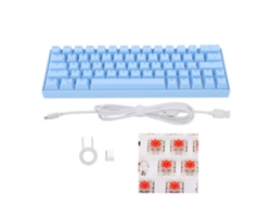 Teclado Mecánico De 64 Teclas Switch Azul Cableado Inalámbrico
