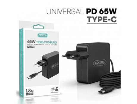 Cargador ACCETEL PCA65PD Negro