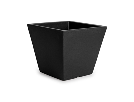 THEONE Maceta Cono Cuadrado 25L en Resina de Polietileno. Negro PLASTIKEN
