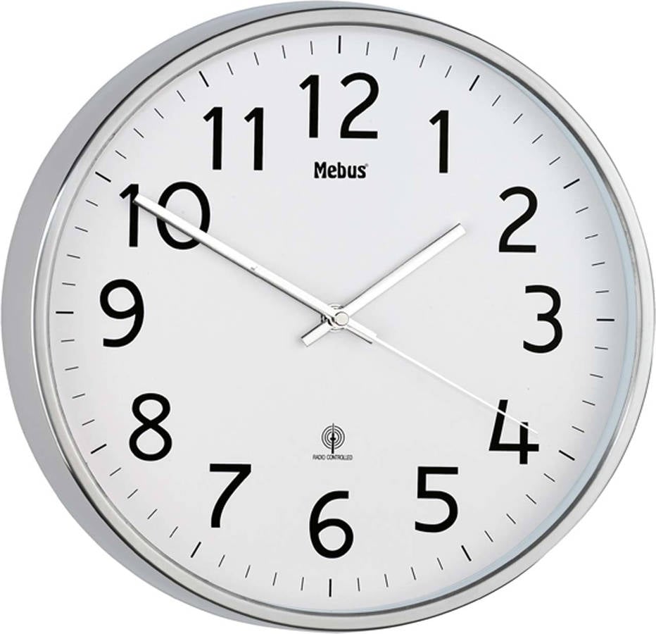 Mebus 52680 Plata reloj de pared vidrio 305