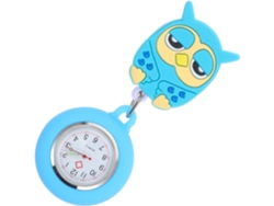 Reloj Bolsillo Silicona Cielo Diseño Unisex Elástico Ideal Médicos Enfermeras Azul Búho Clip