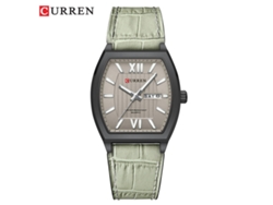 Elegante reloj MDUG para hombre, resistente al agua, con movimiento de cuarzo y calendario (correa gris, caja negra, esfera gris) | MDUG