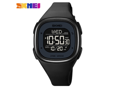 Reloj electrónico para deportes al aire libre Reloj luminoso impermeable Reloj digital LED unisex-Máquina negra LUUCOZK