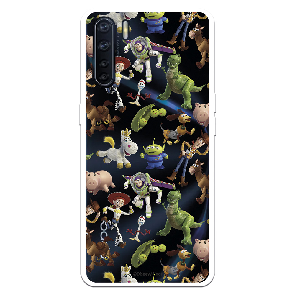 Funda Para Oppo a91 oficial de disney muñecos toy story siluetas