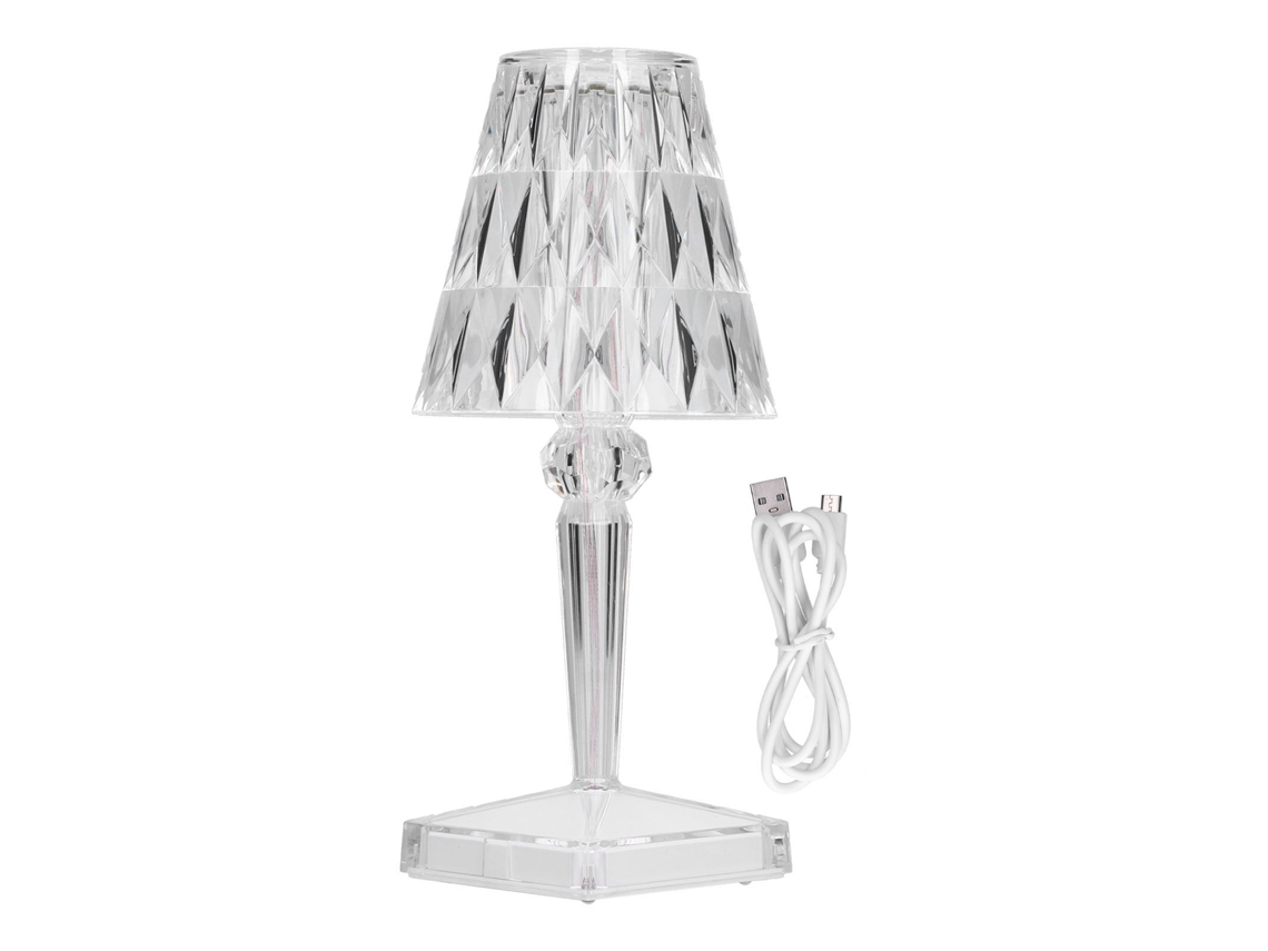 2026-lámpara De Mesa De Cristal Led Con Carga Usb Prisma Transparente Regulable Luz Blanca Cálida Para Decoración De Habitación