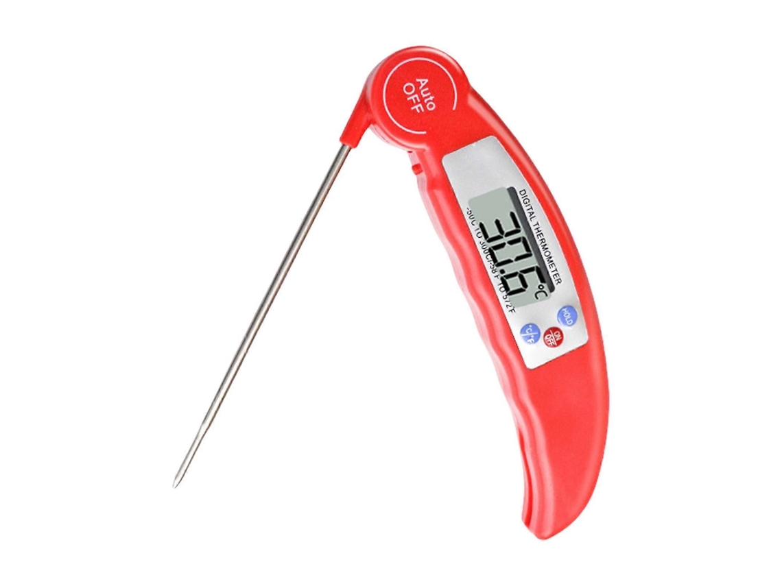 Termómetro digital de lectura instantánea para carnes, ideal para asar a la parrilla, ahumar, freír en aceite y para repostería. Accesorio de cocina resistente al agua.