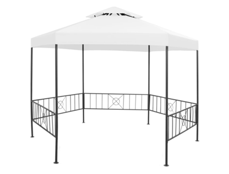 MAISON EXCLUSIVE Cenador de jardín blanco 323x275x265 cm 180 g/m²
