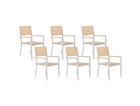 Conjunto de 6 sillas de jardín beige BELIANI Como