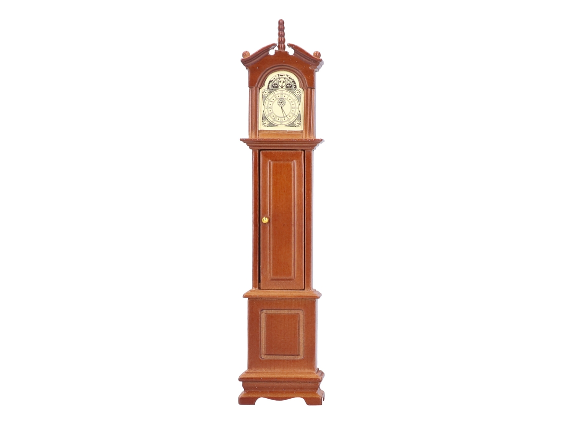 Reloj De Pared De Madera En Miniatura Para Casa De Muñecas 1/12