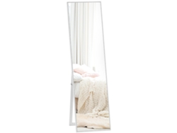 Espejo rectangular con soporte, espejo de pie para vestidor, sala de estar, baño, pasillo, 40 x 47 x 147 cm, blanco