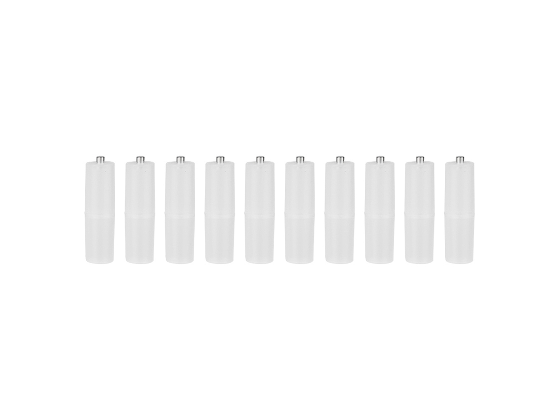 Adaptador Convertidor De Pilas Aaa A Aa (10 Unidades), Conector Portátil Transparente