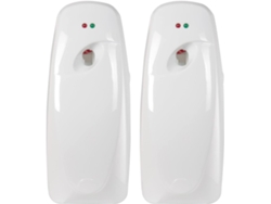 Dispensador Automático De Ambientador En Aerosol (paquete De 2) Para Montaje En Pared O De Pie, Para Uso Comercial Y Doméstico (blanco)
