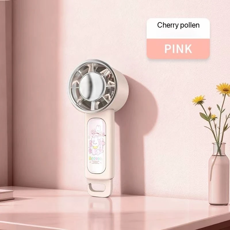 Secador De Pelo Portátil Recargable (rosa) De 500 Mah Con Ventilador De Alta Velocidad Y Soporte.