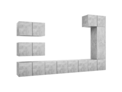 Maison Exclusive - Set Muebles De Salón Tv 8 Pzas Madera Ingeniería Gris Hormigón