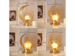 Lámpara De Mesa Eid Ramadan Mubarak Con Luces Led En Forma De Media Luna, Estilo Musulmán, Decorativa
