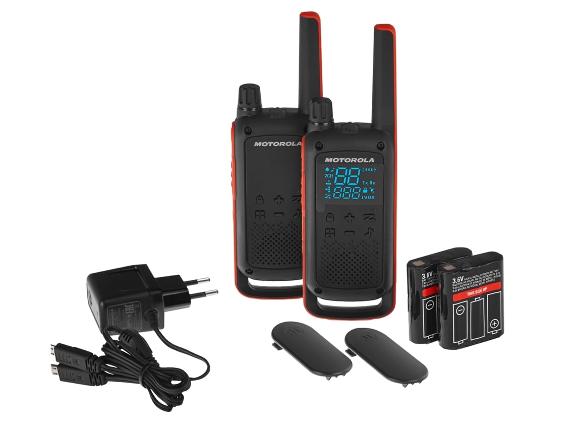 Walkie-talkie MOTOROLA T82 Duo (8 Canales - 10 Km - Hasta 18h de autonomía - Negro)