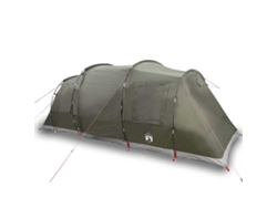 Tienda campaña familiar túnel 6 personas VIDAXL impermeable verde