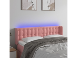 Cabecero Con Led De Terciopelo Rosa 147x16x78/88 Cm