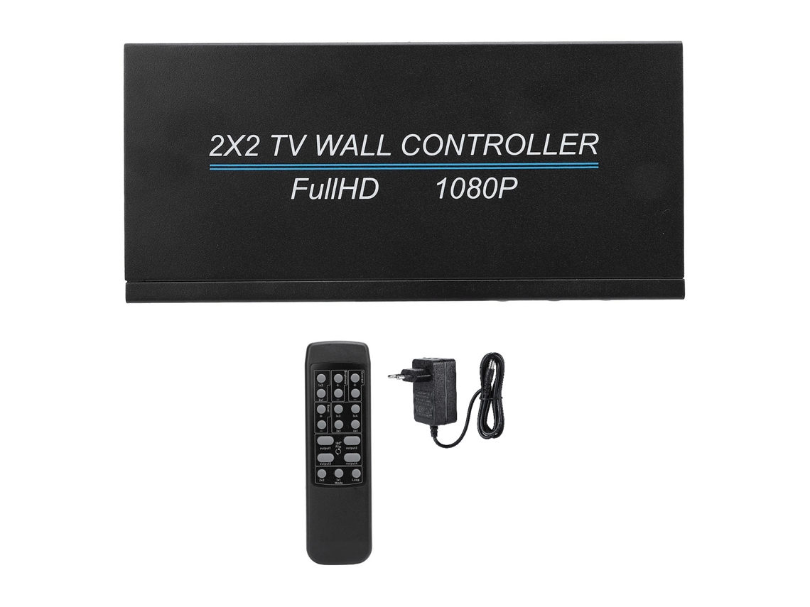 Controlador De Videowall 2x2 4k 30hz Con 8 Modos De Empalme Y Rotación De 180 Grados, Enchufe Europeo.