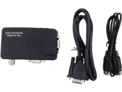 Adaptador Convertidor S-video A Av A Vga Compuesto Cvbs Con Salida 1080p Para Tv, Monitor, Pc Y Hdtv.