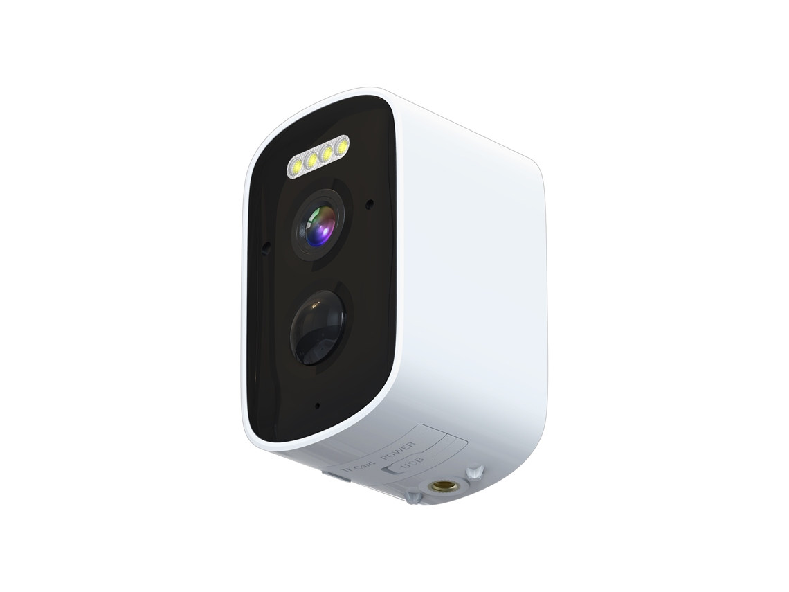 Cámara de seguridad inteligente inalámbrica para uso en interiores y exteriores.