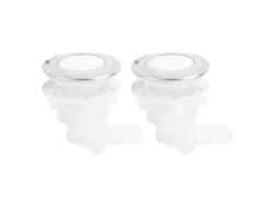 2 Boquillas De Burbujas De 44 Mm Con Tapa Blanca, Rosca De 30 Mm Y Conector De 10 Mm Para Bañera, Spa Y Piscina.