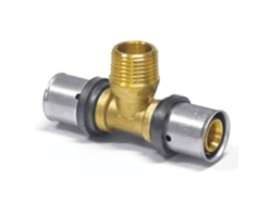 Accesorio de compresión en T de 26 mm y 3/4 de pulgada de Ag para tubería multicapa Boni Shop