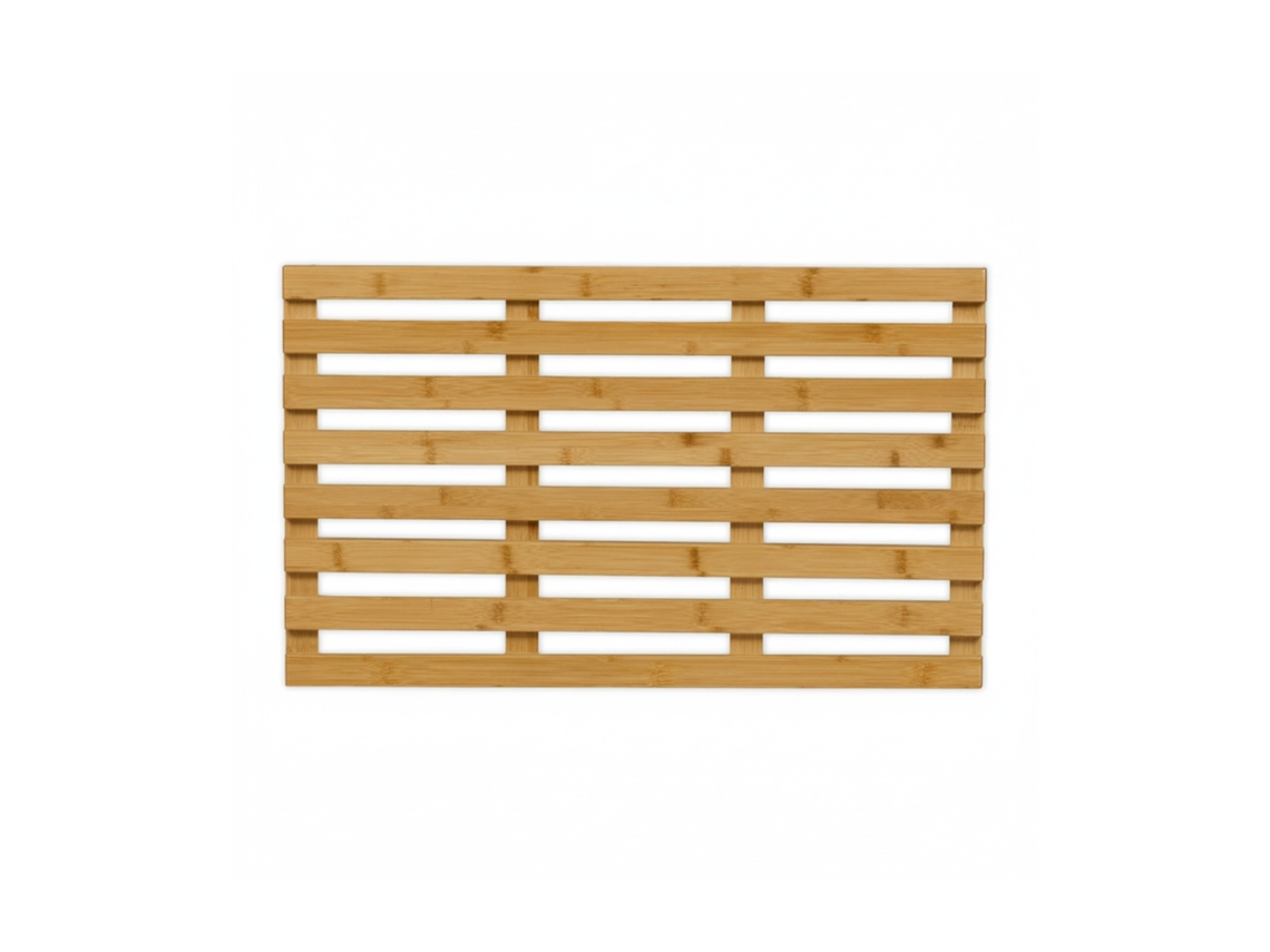 Relaxdays Alfombra Baño Bambú, Alfombrilla Ducha Antideslizante Madera, Sauna, Interior/exterior, 66 X 40 Cm, Natural