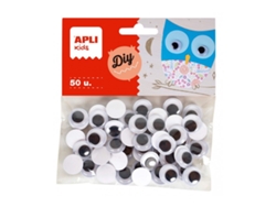 Apli Adesivo Round Moving Eyes Preto Ø 15 Mm 50 Ud.