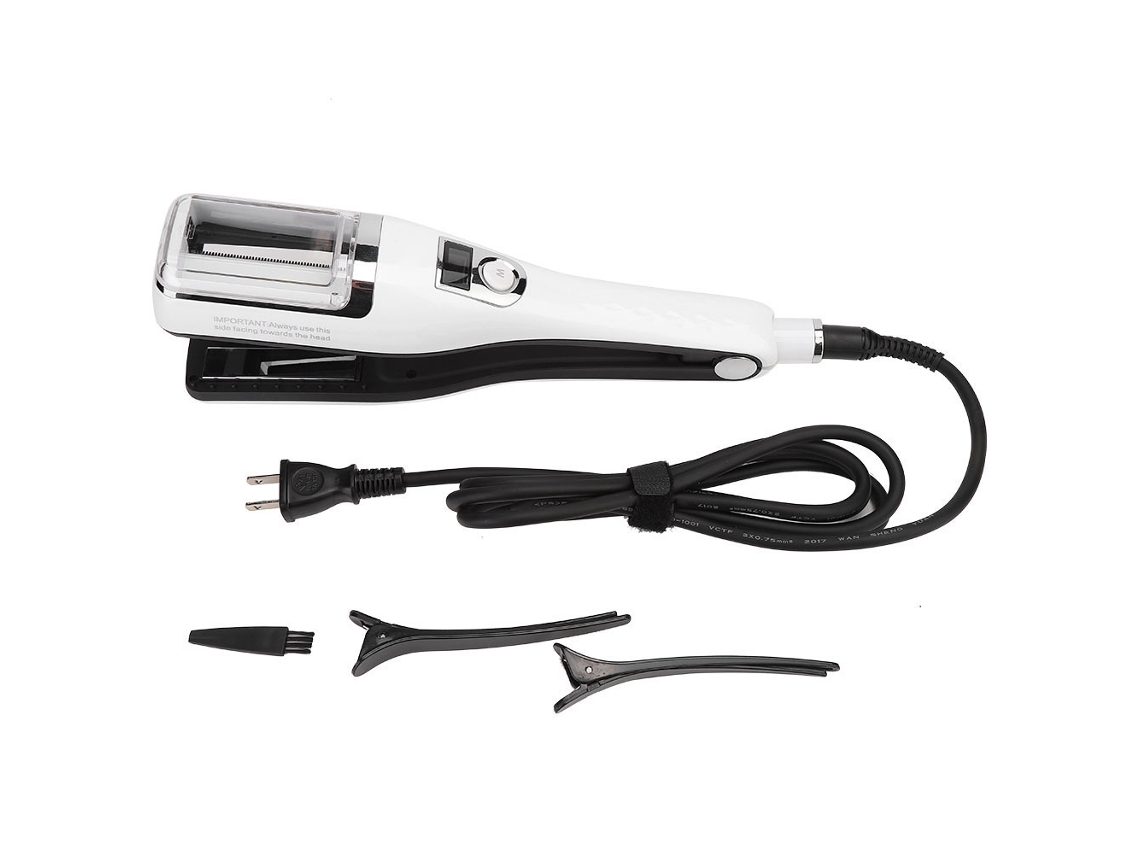 Plancha De Pelo Eléctrica Profesional 2 En 1 Y Recortadora De Puntas Split End (blanco)