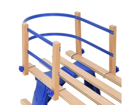 vidaXL Respaldo para trineo madera contrachapada azul
