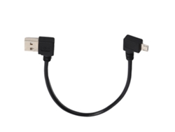 Cable De Datos Usb-a A Micro Usb Macho Con Conector En Ángulo Recto, 24 Cm, Negro