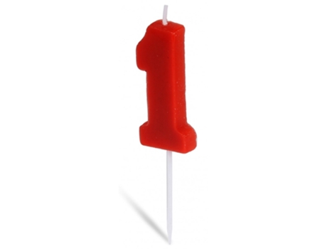 Vela Roja Nº 1 5X3,5 Cm GENÉRICO