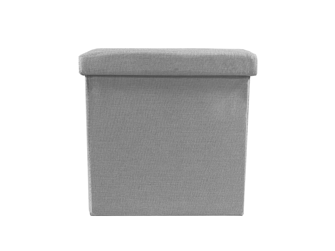 Puff Ottoman de Almacenaje Cuadrado Plegable 38x38x38cm NYANA Home Gran Almacenaje Estilo Otomano Poliester Resistente Gris