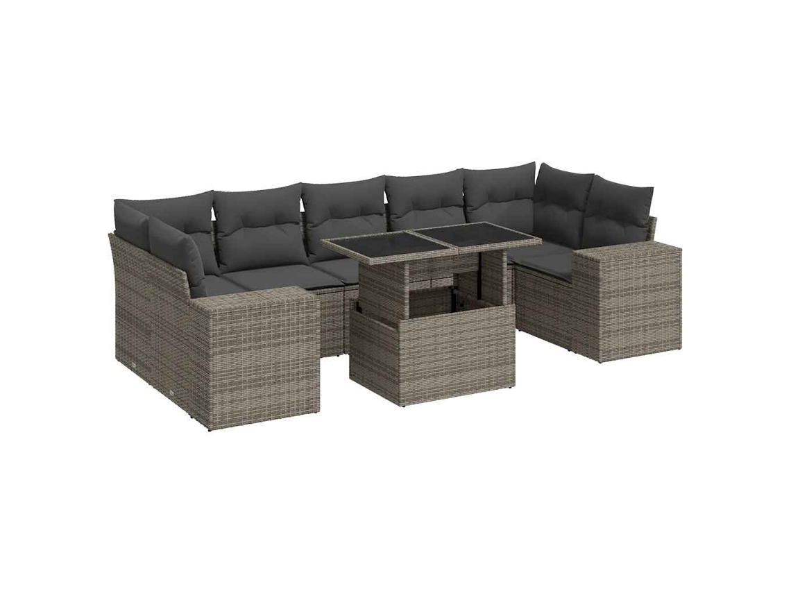 Maison Exclusive - Set De Sofás De Jardín Y Cojines 8 Piezas Ratán Sintético Gris