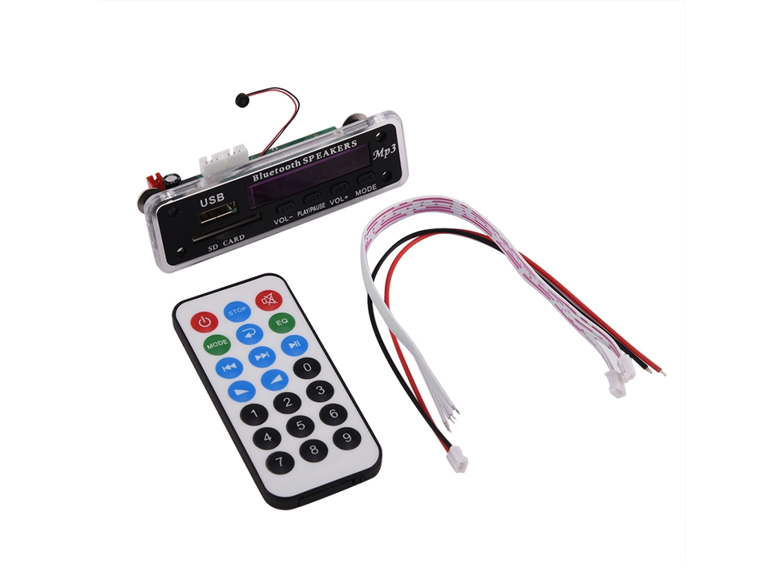 Placa Decodificadora Mp3 Wma Módulo Bluetooth Sem Fio Usb Sd Fm Chamada Hands Free