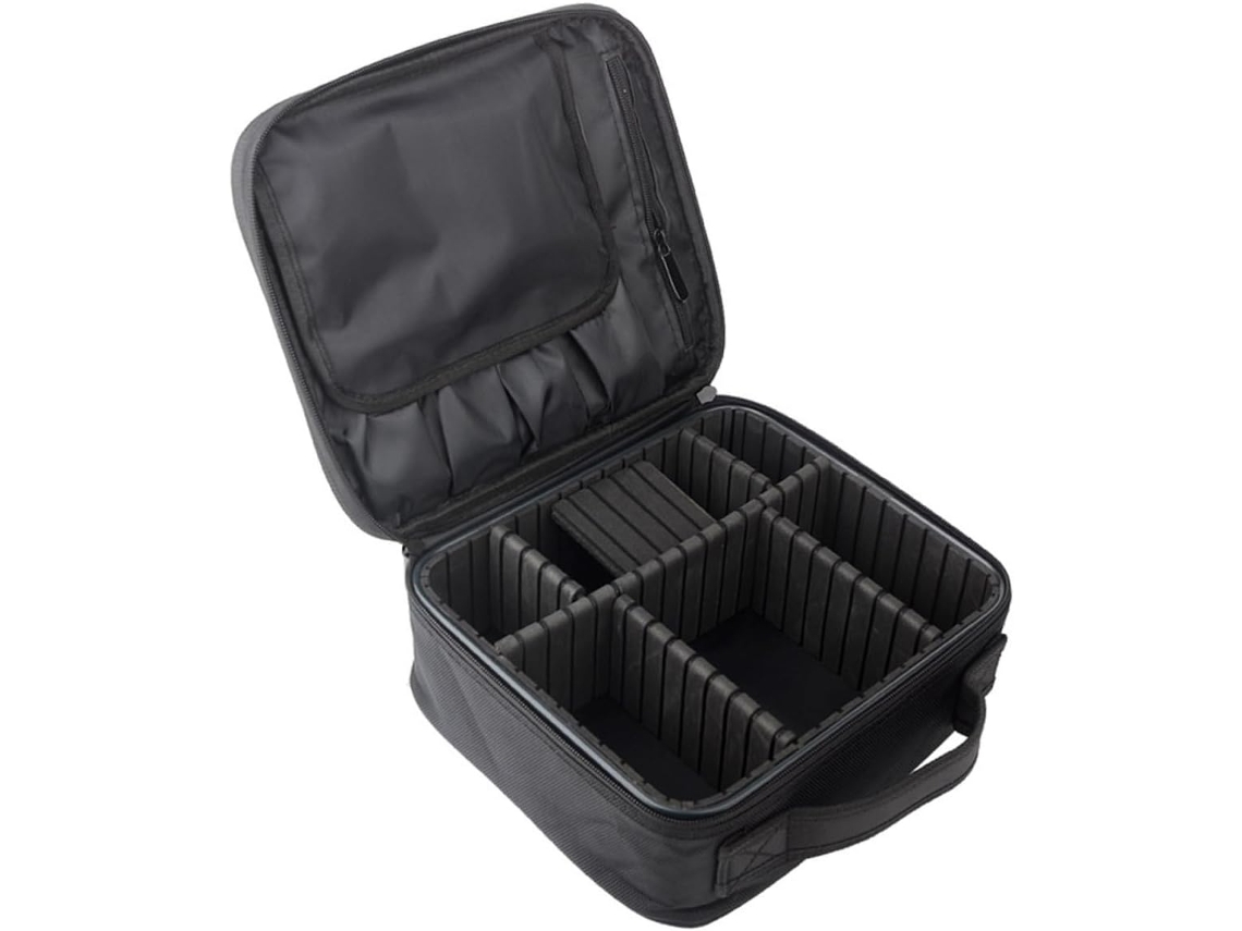Neceser De Viaje Portátil Con Separadores Ajustables, Color Negro, Neceser De Cosméticos, Organizador De Herramientas.