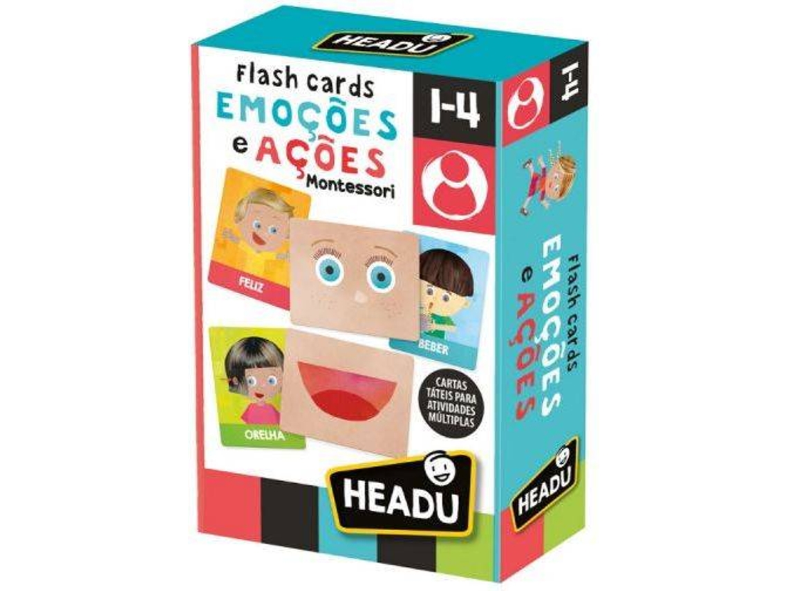 Juego Educativo HEADU Tarjetas didácticas de emociones y acciones (1 año)