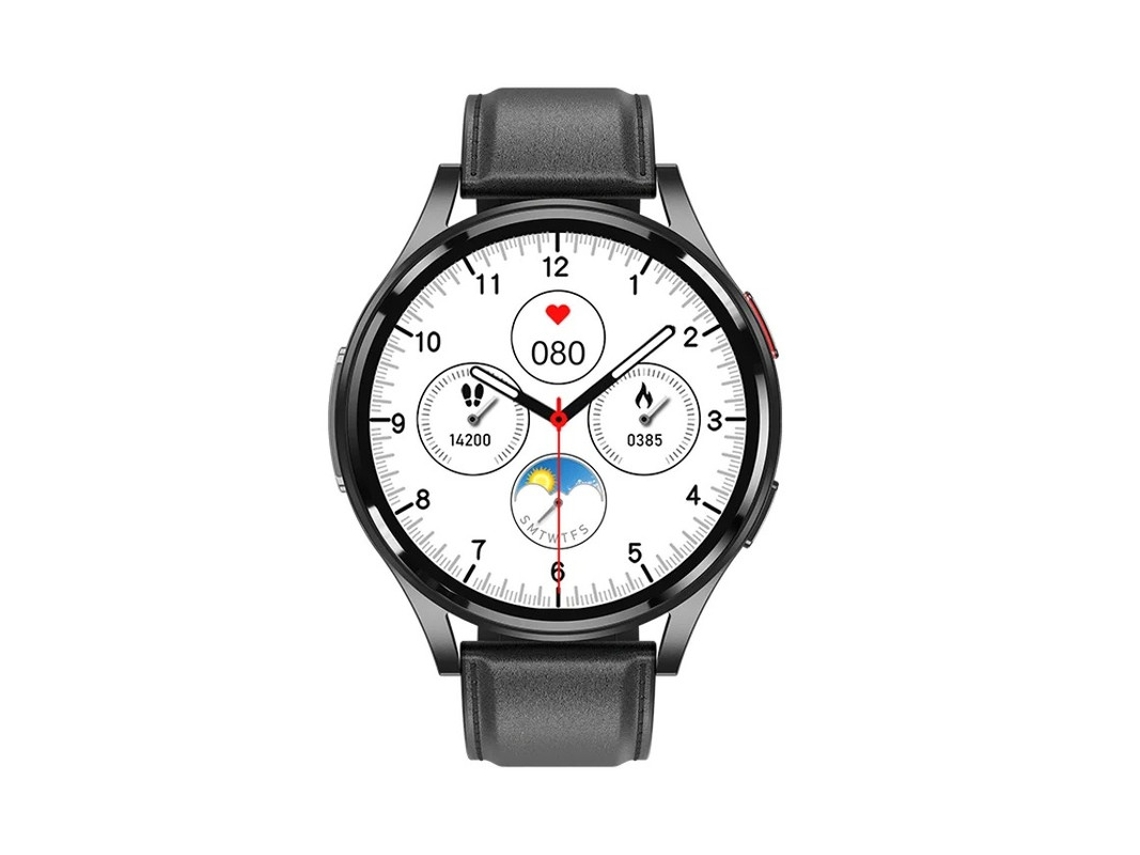 Reloj inteligente Yizhood de 1,43 pulgadas con Bluetooth, llamadas y ECG (negro)