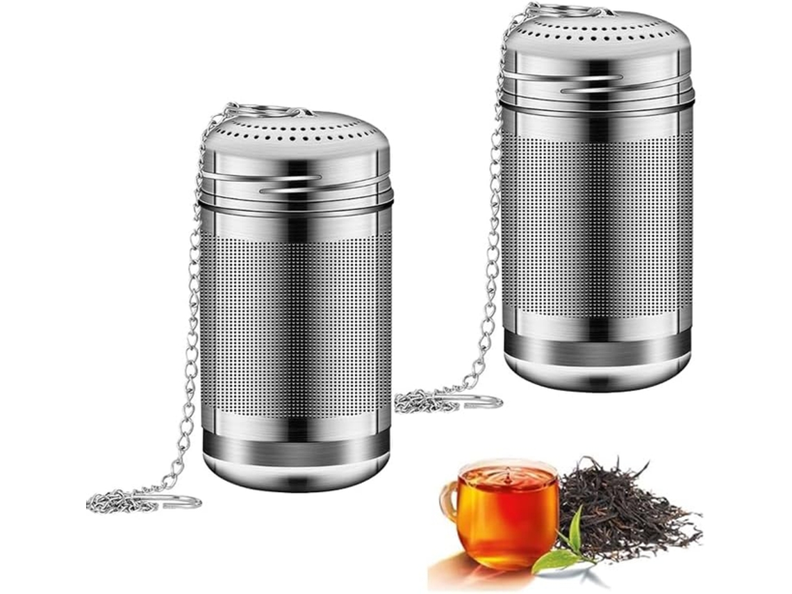 Juego de 2 filtros de té de acero inoxidable, malla ultrafina para infusión profesional Tommy01