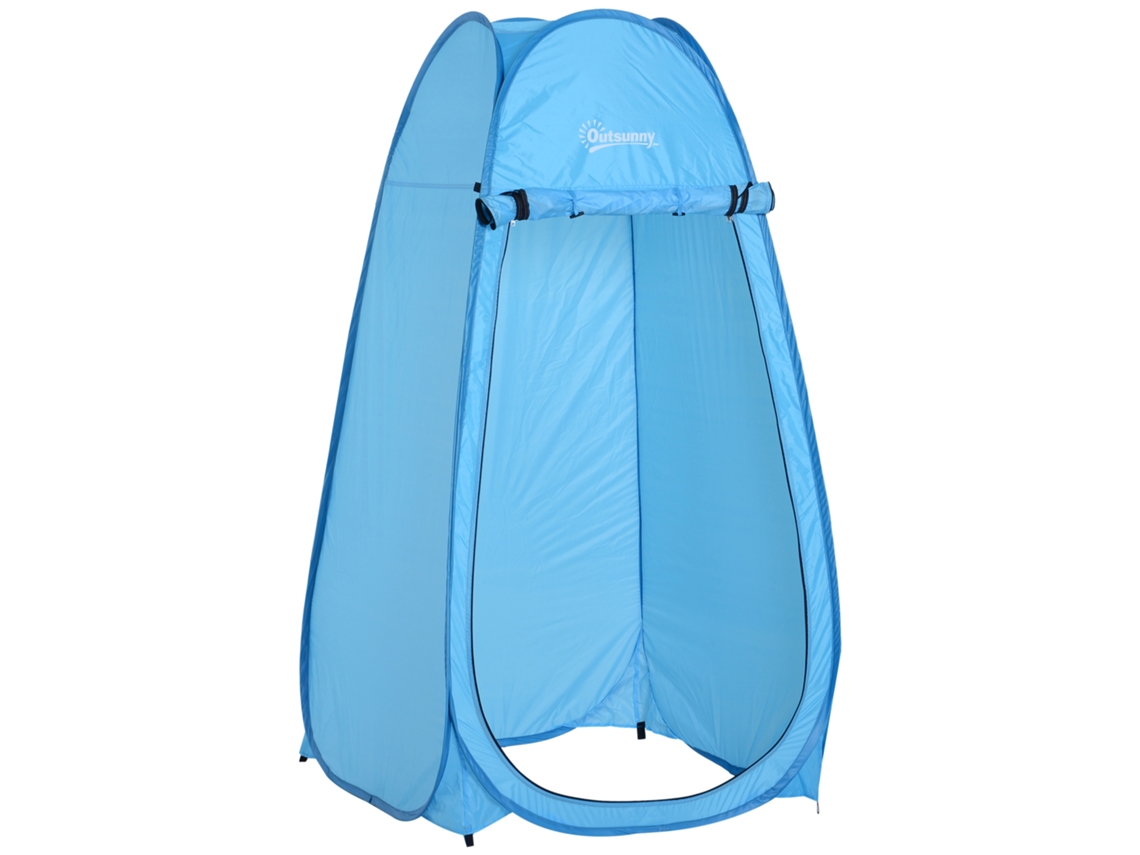 VPMKP - Tienda ducha plegable Outsunny, UV, bolsa, azul