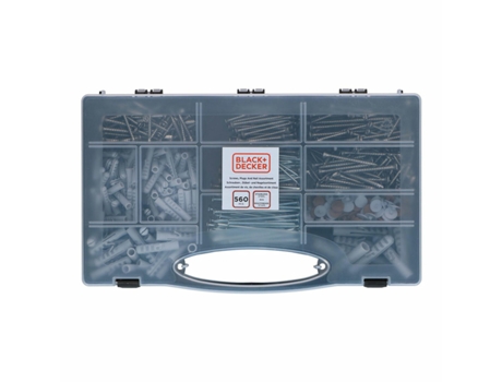 Set de tornillos, tacos y clavos BLACK & DECKER 560 Piezas