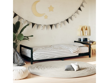 Estructura De Cama Para Niños VIDAXL Negro Madera (90x190 cm)